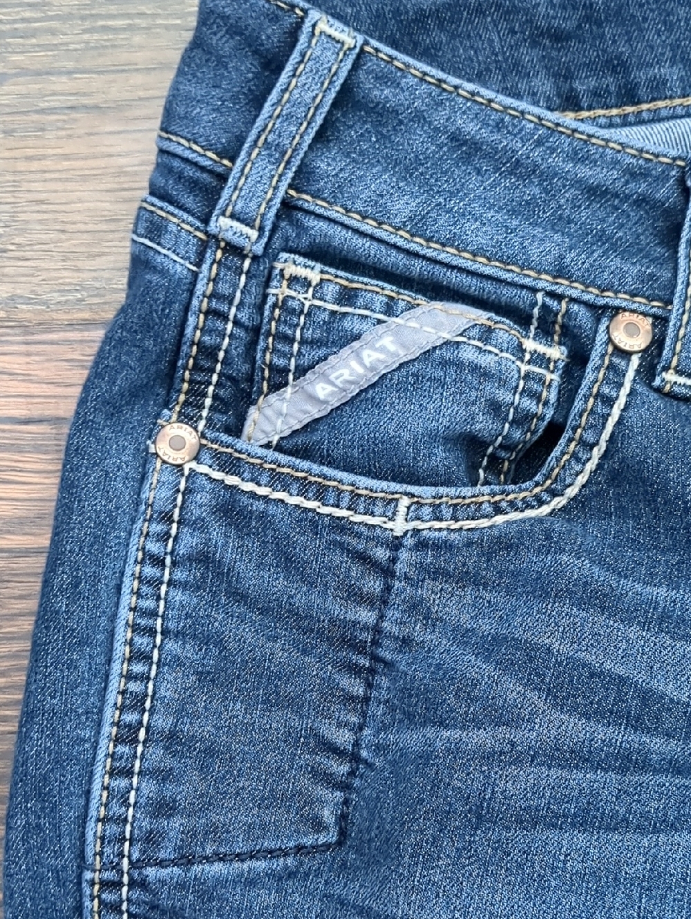 ARIAT Mid Rise Straight Women's Blue Carpenter Jeans, Size 28S, 28 Short - Picture 4 of 8